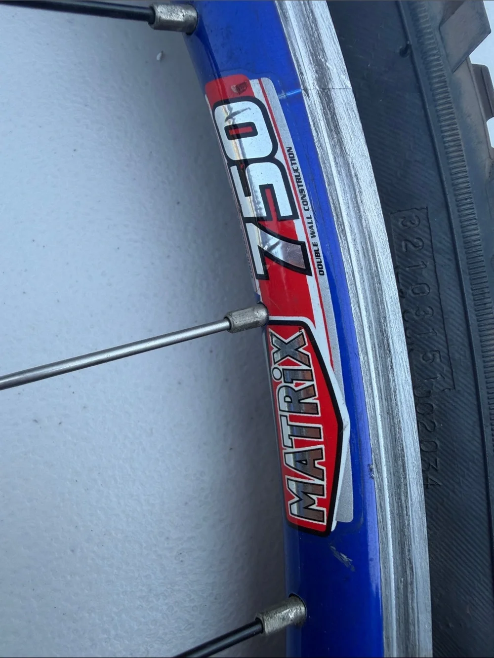 Matrix 750  Blue Bicycle Wheel with Cassette